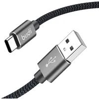 Usb-A to Usb-C Cable Budi 206T/ 2M 2.4A Black  060275