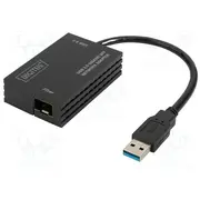 Usb to Ethernet adapter Sfp x2,USB A plug 3.0 black  Dn-3026