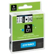 Uzlīmju lenta Dymo D1 12Mm x7mm Melna/Balta 45013  Dymo-S0720530