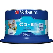 Verbatim Cd-R  700Mb 50Pcs Spindel Dl White Printable 43745 0023942437451