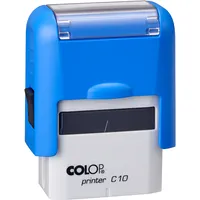 Zīmogs Colop Printer C10, melns ar baltu korpuss, zils spilventiņš  650-03698 9004362536574