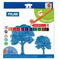 Zīmuļi krāsainie 24 krāsas,  trīsstūrveida Milan Mil02381
