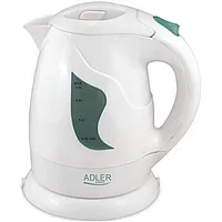 Adler Ad 08 Standard kettle, Plastic, White, 850 W, 1 L, 360 rotational base 376120