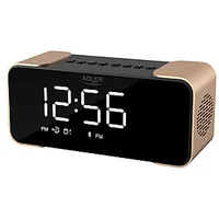 Adler Wireless alarm clock with radio Ad 1190 Aux in, Copper/Black, Alarm function 450804