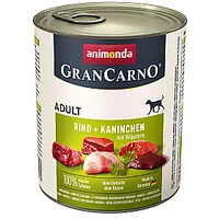 animonda Grancarno liellopa gaļa  trusis ar zaļumiem Pētersīļi, Liellopu gaļa, Trusis Pieaugušais 800 g 293301