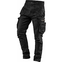 Darba bikses ar 5 kabatām no džinsa, melnas, Xs izmērs 708631