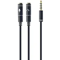 Gembird 3,5 Mm mini ligzda / 4Pin 0 audio mikrofona adapteris. kabelis 0,2 m 2 x 3,5 mm Melns 382063