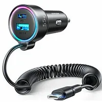 Joyroom Fast car charger 3 in 1 with Usb Type C cable 1.5M 55W Black 677309