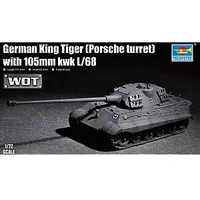 King Tiger plastmasas modeļu komplekts ar 105 mm kWh Porsche L/68 tornīti 686001