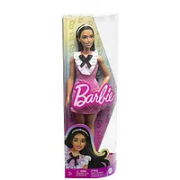 Lelle Barbie Fashionistas rozā rūtainā kleitā. 647820