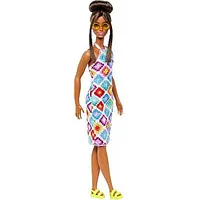 Mattel Fashionistas lelle Bārbija krāsainā tamborētā kleitā Hjt07 604350