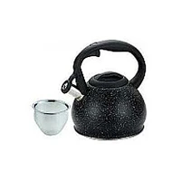 Melnas krāsas tērauda infuzors ar svilpīti un sietiņu tējai garšaugiem, tilpums 1,2 l. 434892