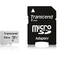 Memory Micro Sdxc 64Gb W/Adapt/Uhs-I Ts64Gusd300S-A Transcend 86706
