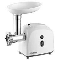 Mesko Ms 4805 Meat mincer, Power 600W, Bowl, Middle size sieve, Mince Poppy Plunger, Sausage filler  White, mince poppy plunger, sausage filler, kibbe attachment 390394
