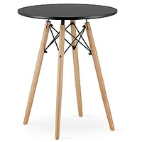 Moderns skandināvu stila kafijas galdiņš, melna apaļa virsma, 60 cm. 699388