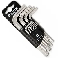 Seškanšu atslēgu k-ts Cr-V, niķelēts, 1.5-10Mm,9Gab. Witte 167025