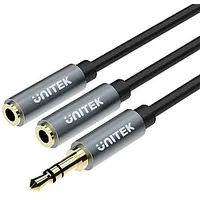 Unitek Y-C956Abk audio kabelis 0,2 m 3,5 mm 2 x melns, pelēks 382064