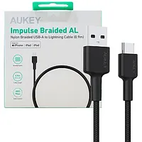 Aukey Cb-Cd30 Usb-C Type-C Power Delivery Pd 3A 0,9 M neilons, melns 595355