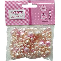 Dekoratīvi rotājumi deVente Pink Dream, 100Gab/Iep, pērles, dažādi izmēri, perlamutra asorti 557071