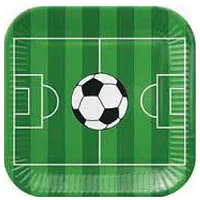 E Soccer Ball Green Papīra Kvadrātveida Šķīvji 23Cm 8Gb, 0.091Kg/Iep, Paw Decor Collection 699778