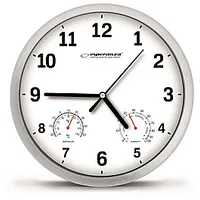 Ehc016W Sienas pulkstenis ar termometru un gaisa mitruma mērītāju. 25Cm 1236