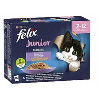 Felix Fantastic Jelly Kitten Food liellopu gaļa, vistas lasis, sardīņu želeja - 12X 85G 313129