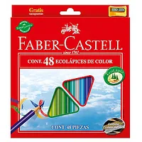 Krāsainie zīmuļi Faber-Castell Eco 48 krāsas  asināmais P 541000