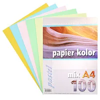 Krāsains papīrs, A4, 80G/M², 100Gab/Iep, pateļkrāsu mix 540226