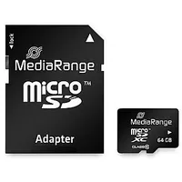 Memory Micro Sdxc 64Gb C10/W/Adapter Mr955 Mediarange 597989