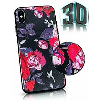 Mocco Flowers Aizmugurējais Apvalks 3D Priekš Apple Iphone 11 Pro Max Melns 402509
