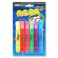 Šķidrā līme ar spīdumiem Amos Neon 10.5Ml, 6 krāsas 549599