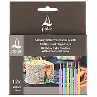 Tortes svecītes Polar Birthday krāsaina liesma 12Gab. 334955 421076