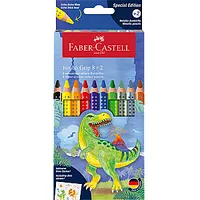 Trīsstūrveida akvareļu zīmuļi Faber-Castell Jumbo Grip Dinosaurus 82 krāsas 679050