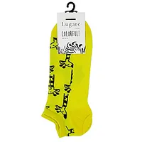 Vīriešu zeķes Lugare Colorful / 39 - 42, dzeltenas ar melnām žirafēm 554559