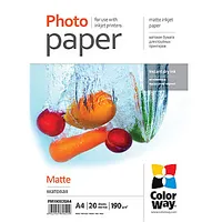Colorway Matte Photo Paper, 20 Sheets, A4, 190 g/m² 152885