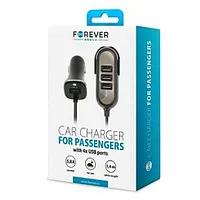 Forever Universal Pc-01 car charger 4 x Usb  5,8 A for passengers Black 694910