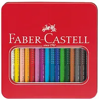 Krāsainie zīmuļi Faber-Castell Jumbo Grip metāla kastē,16 krāsas 542087