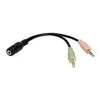 Logilink Audio Adapter 3.5 Stereo 4-Pin Female to 2 x Male Black, 0.105 m 152313
