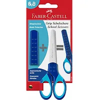 Šķēres bērniem Faber-Castell Grip, ar aizsargvāciņu, zilas 554814