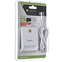 Techly Compact /Writer Usb2.0 White I-Card Cam-Usb2Ty viedkaršu lasītājs iekštelpām 350203