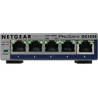 Tīkla slēdzis Netgear Gs105E-200Pes Managed L2/L3 Gigabit Ethernet 10/100/1000, pelēks 393610