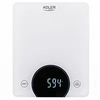 Adler Kitchen Scale Ad 3173W Maximum weight Capacity 10 kg, Graduation 1 g, Display type Led, White 420238