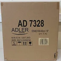 Adler Sale Out. Ad 7328 Fan 40Cm/16 - stand with remote control, White Stand Damaged Packaging, Scratches Diameter 40 cm Number of speeds 3 120 W Yes Oscillation  701828