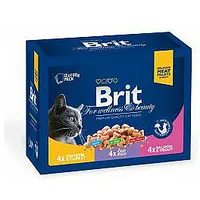 Brit Premium Cat Pouches Family mājputnu un zivju šķīvis 12X100G 324051