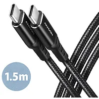 Bucm-Cm15Ab kabelis Usb-C  Usb-C 2.0, 1,5 M, Pd 60 W, 3A, Alu, pīts melns 647870
