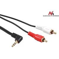 Leņķveida kabelis ar mini ligzdu 3,5 mm 2Rca, 1 m Mctv-824 Black 643897