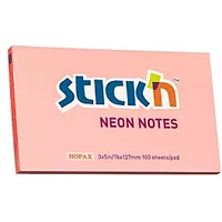 Līmlapiņas Stickn 21170, 76X127Mm, 100 lapas, neona rozā 549848