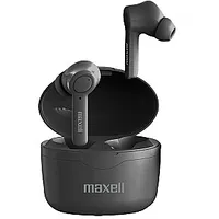 Maxell Bass 13 Sync Up bezvadu Bluetooth ausīs ievietojamas austiņas ar uzlādes vāciņu, melns 580442