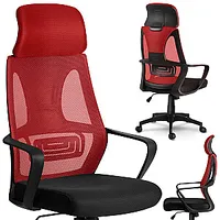Prāgas mikrotīkla biroja krēsls - sarkans un melns 560880