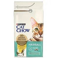Purina Cat Chow Hairball Controll sausā kaķu barība 1,5 kg Pieaugušo cālis 480393